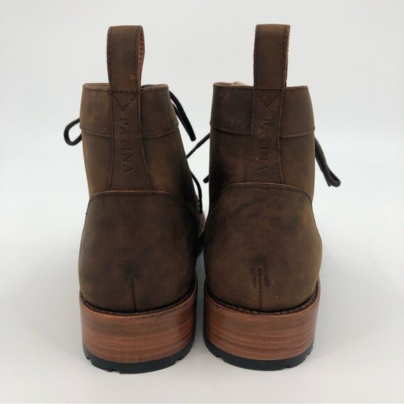 Patina Brown Leather Lace Up Boots | Made in Mexico main image 8